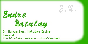 endre matulay business card